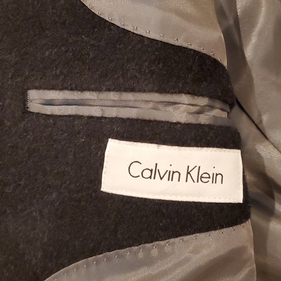 Calvin Klein wool blend black topcoat - Picture 3 of 4